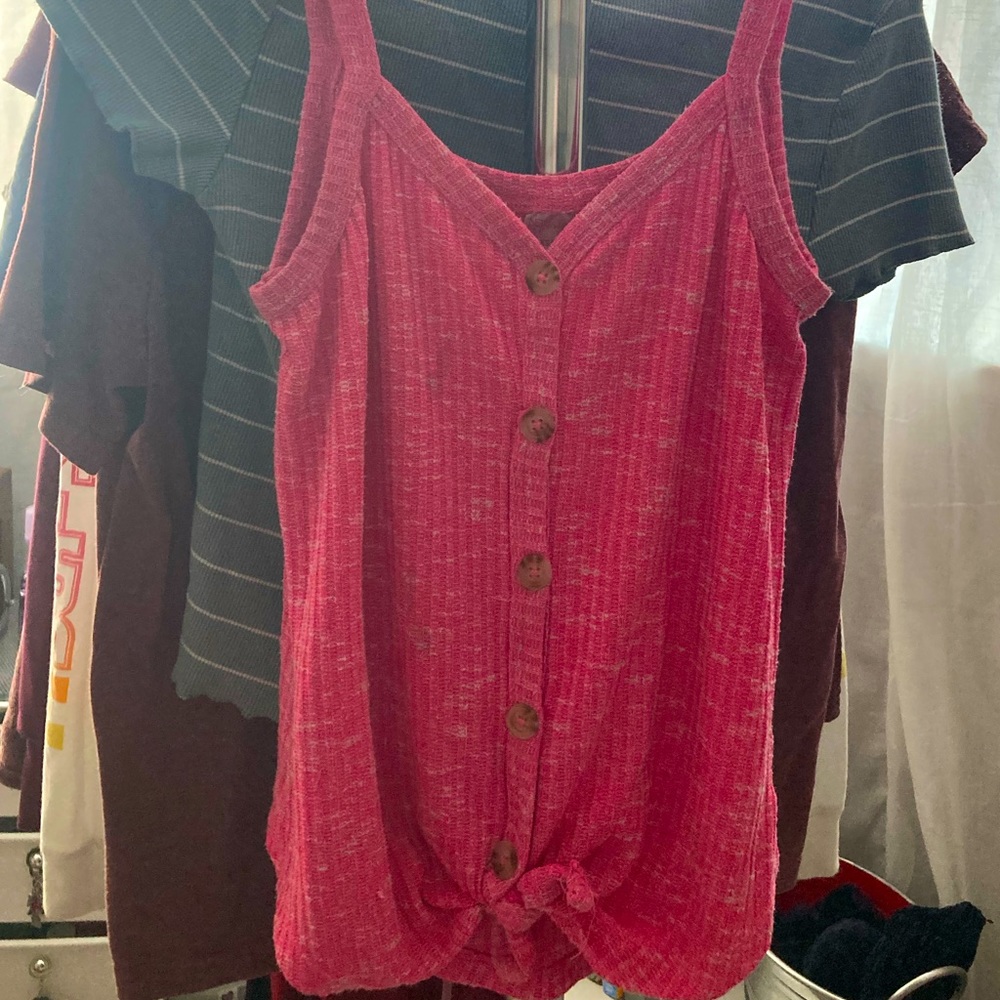 Bright pink tank top by no boundaries. Size xs